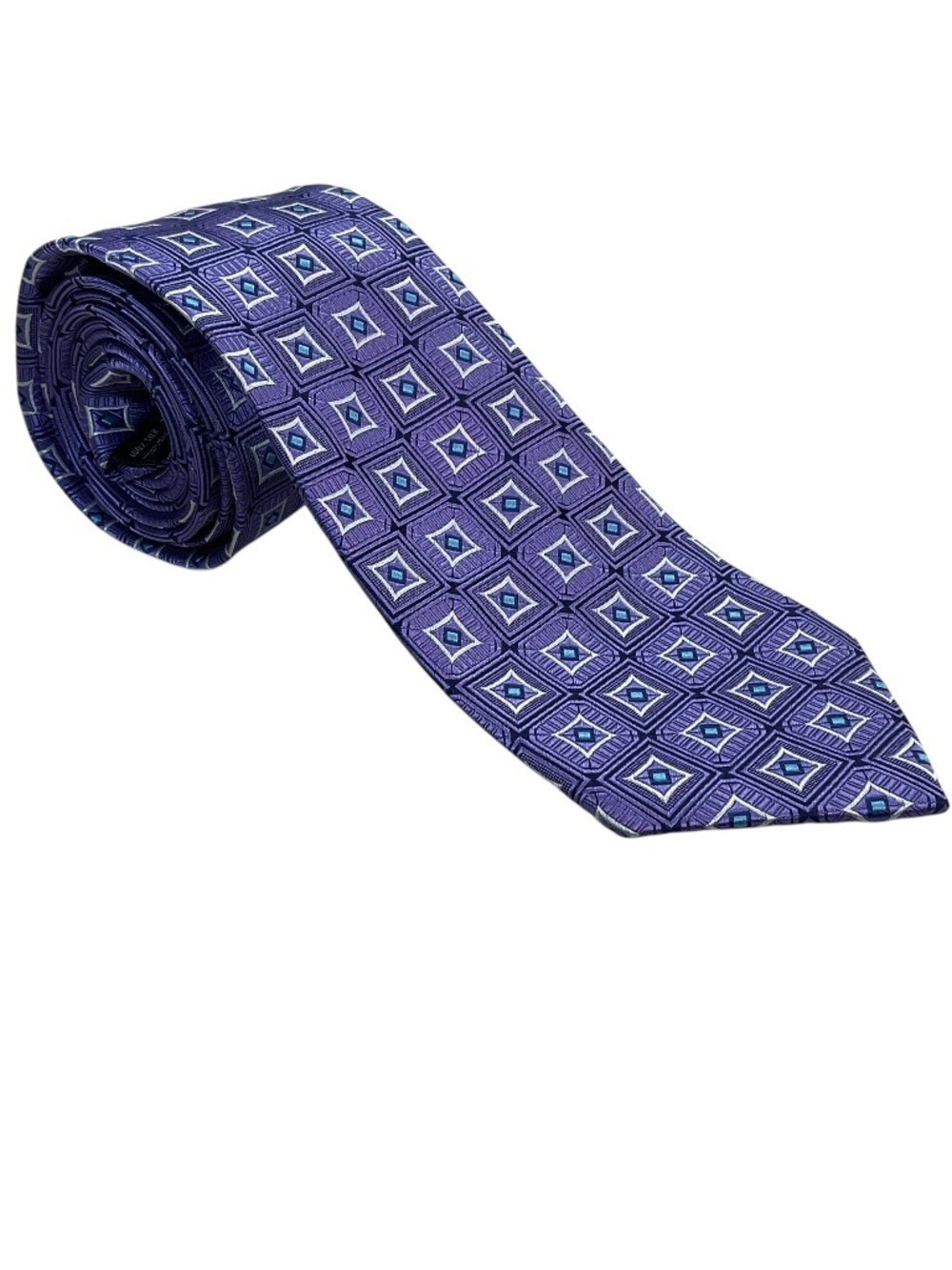 Jos. A. Bank Signature Collection Silk Tie Purple Geometric 60” x 3.5”